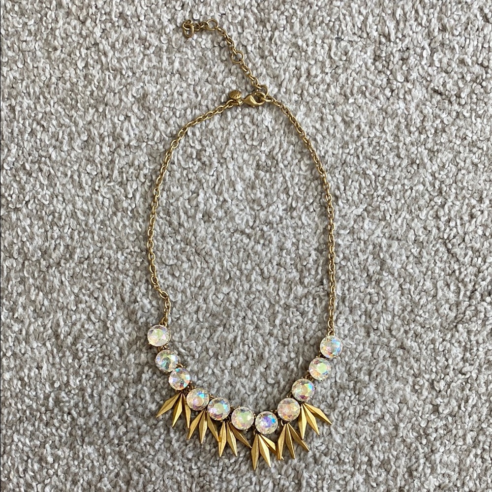 J. Crew Gold and Silver Statement Necklace with Geometric Design